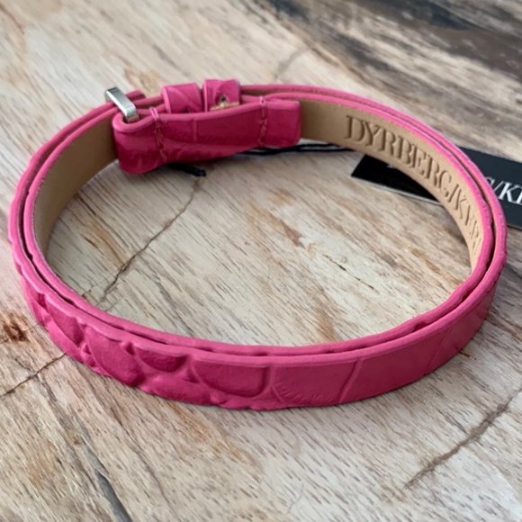 Dyrberg/Kern Kagami Reptile pattern hot pink leather bracelet - Picture 5 of 5
